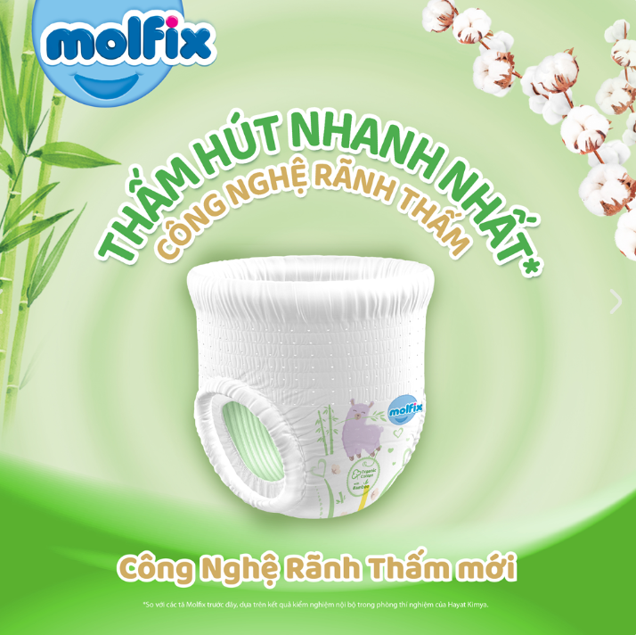 combo 3 gói Tã dán Molfix size S 30+4 miếng (tổng 102 miếng)