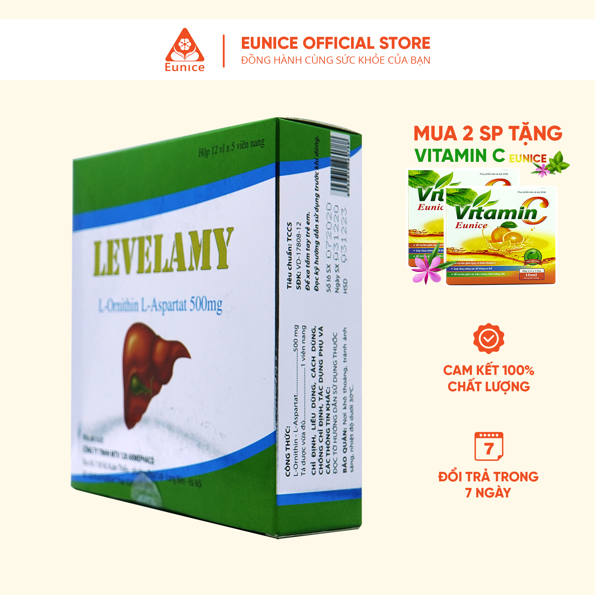Viên uống Levelamy 500mg (viên) - Phân phối bởi Eunice