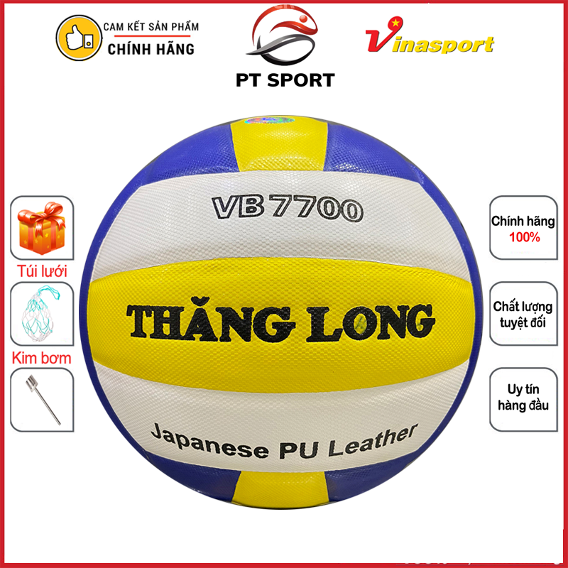 Quả bóng chuyền Thăng Long VB7700 da Nhật chính hãng tặng túi lưới đựng