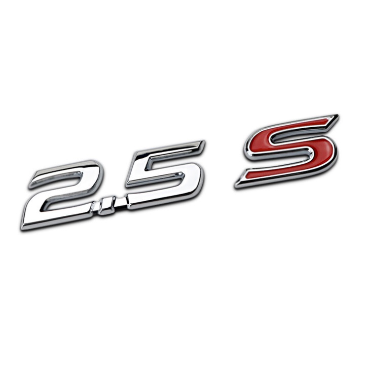 Decal tem chữ 2.5S dán đuôi xe ô tô trang trí