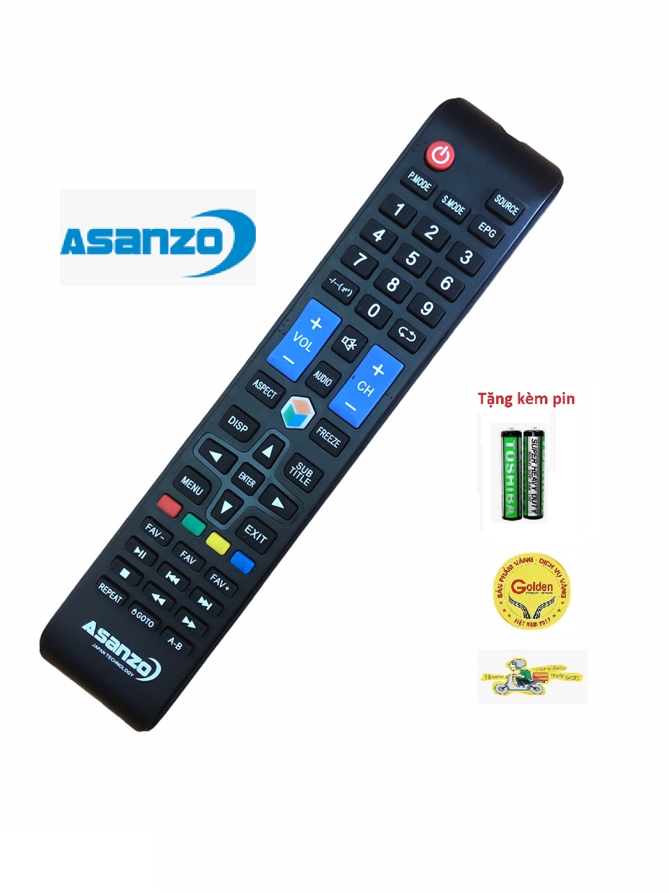 Điều khiển tivi Asanzo smart internet loại dài - Tặng kèm pin - Remote Asanzo tivi có mạng internet hàng zin theo máy - Remote Asanzo tivi internet loại tốt