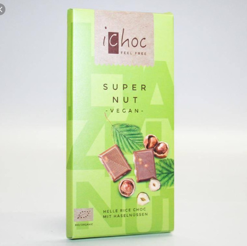 Socola hữu cơ thuần chay SUPER NUT (hạt phỉ) Ichoc 80g