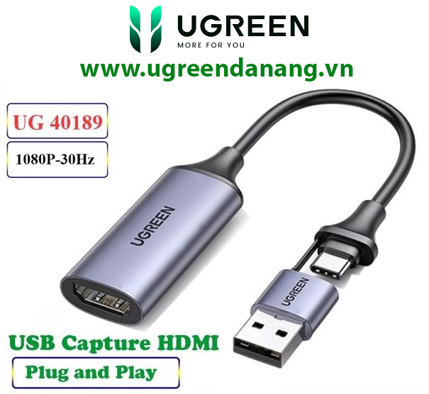Usb capture hdmi, live streaming 1080p hdmi to usb 2.0, type-c ugreen 40189