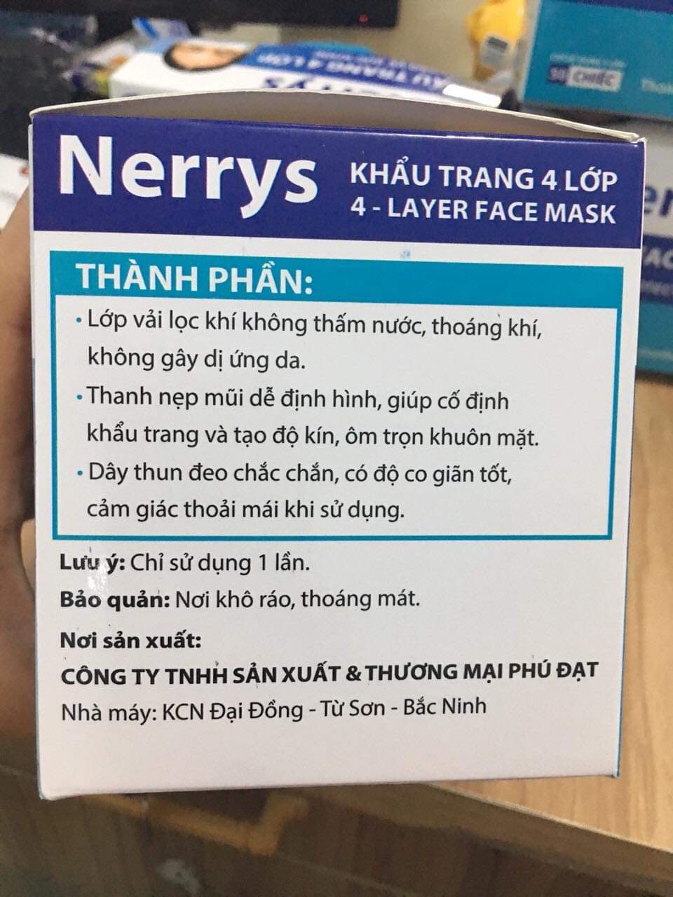 Hộp Khẩu Trang 4 Lớp NERRYS