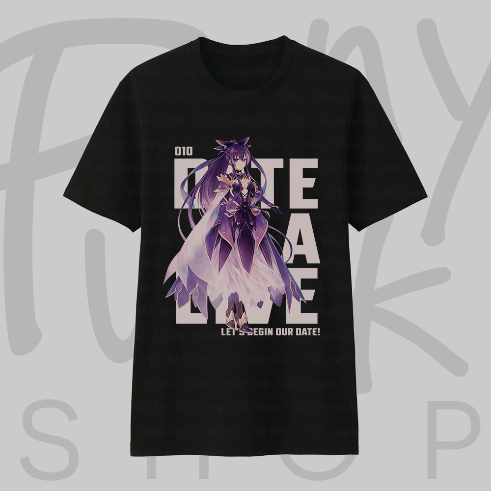 (Nhiều Mẫu) Áo thun Date A Live Tohka (Black) ngắn tay