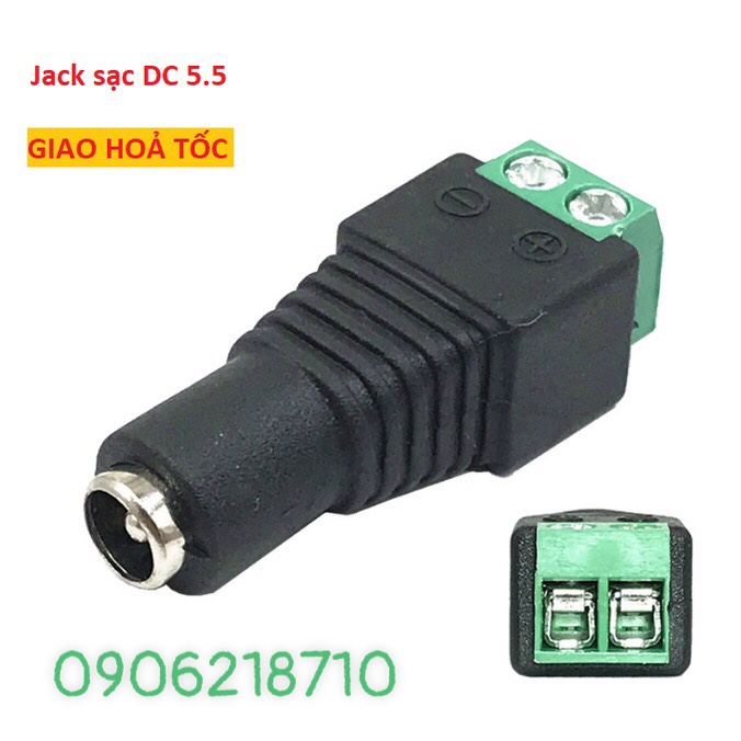 Jack sạc DC 5.5x2.1 / 5.5x2.5 đực/cái (vít ốc)