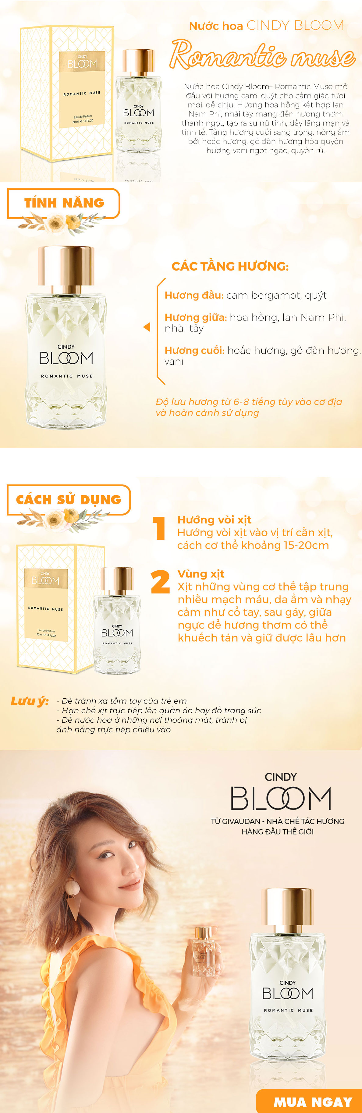 Nước hoa Cindy Bloom Romatic Muse 30ml chính hãng