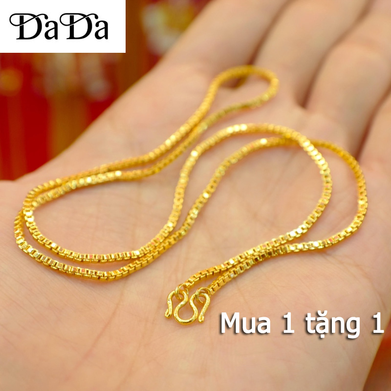 Vòng cổ vàng thật 18k chính hãng Hộp phụ nữ Trang sức dây chuyền trơn Quà tặng sinh nhật