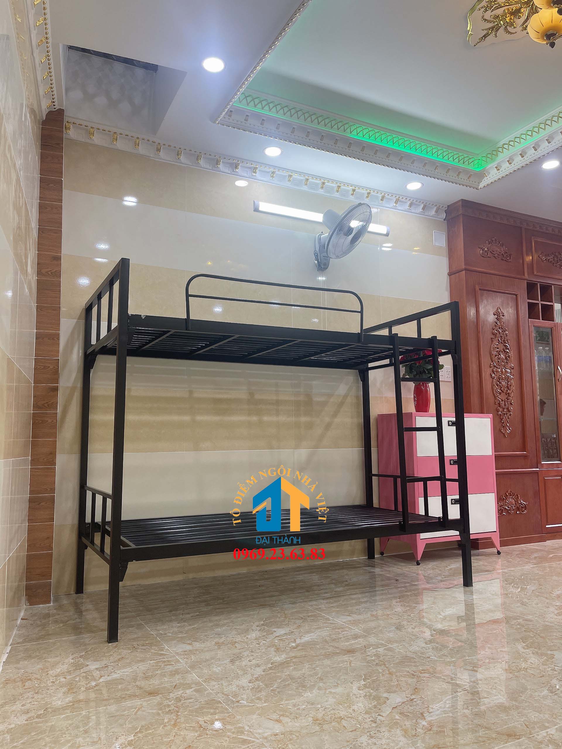 Giường sắt homestay Ngang 1m dài 2m