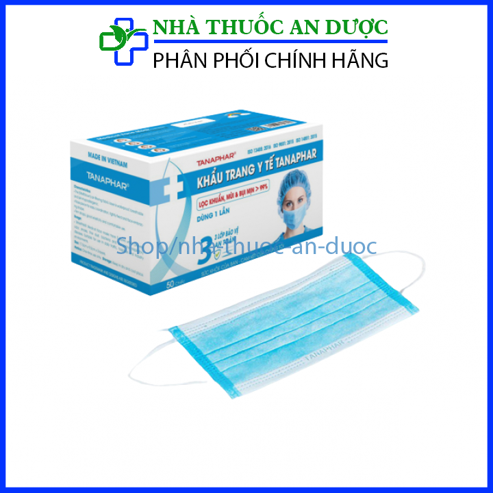 Khẩu trang y tế Tanaphar 3 lớp 50 chiếc/ hộp