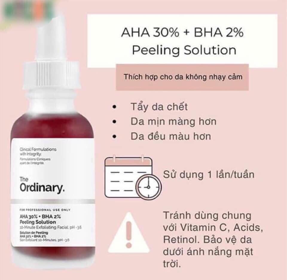 Tinh Chất Peel da The Ordinary AHA 30%+BHA 2% Peeling Solution 30ml