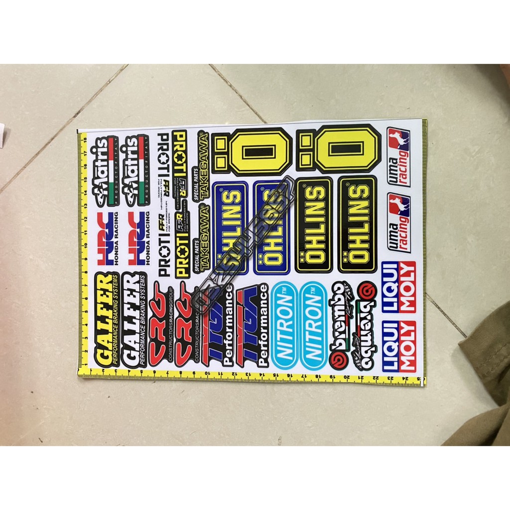 Combo 2 tấm  TEM NHÃN HIỆU ĐỒ CHƠI XE MÁY