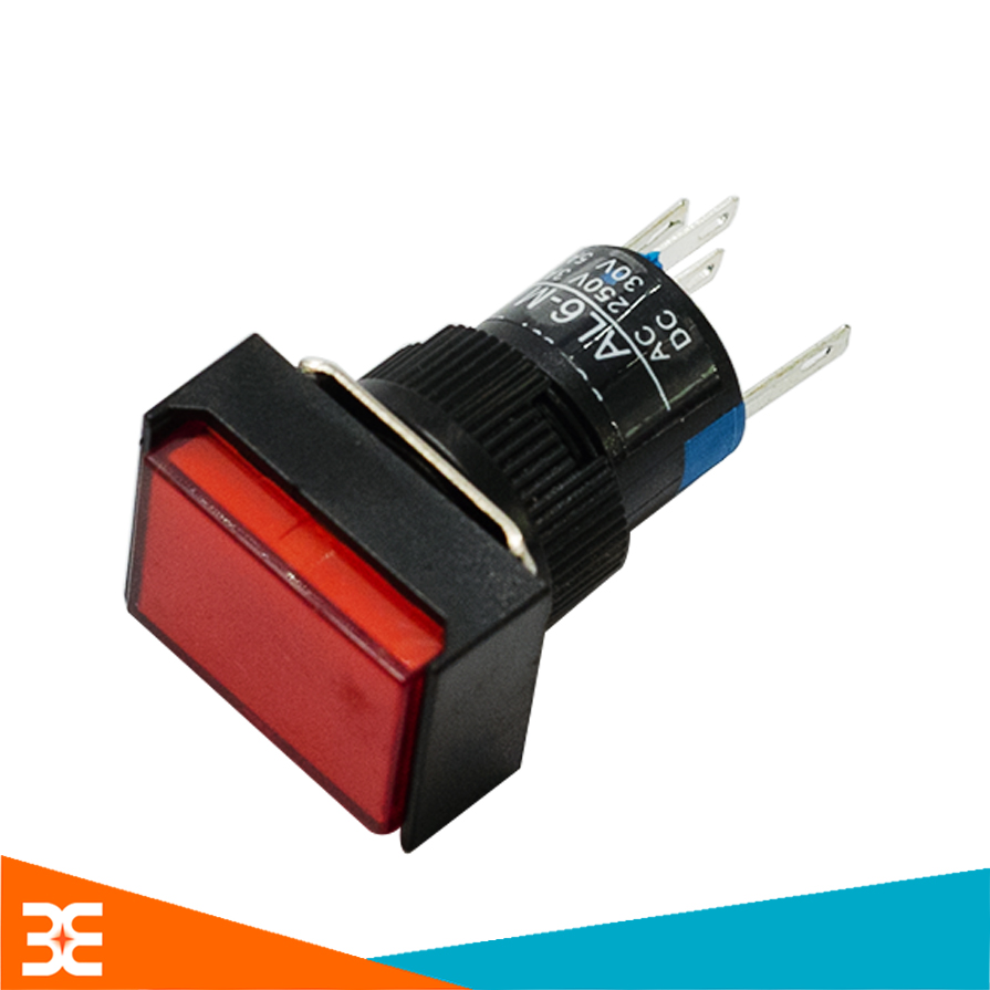 Nút nhấn đề chữ nhật 24vdc al6-m nhấn nhả có đèn