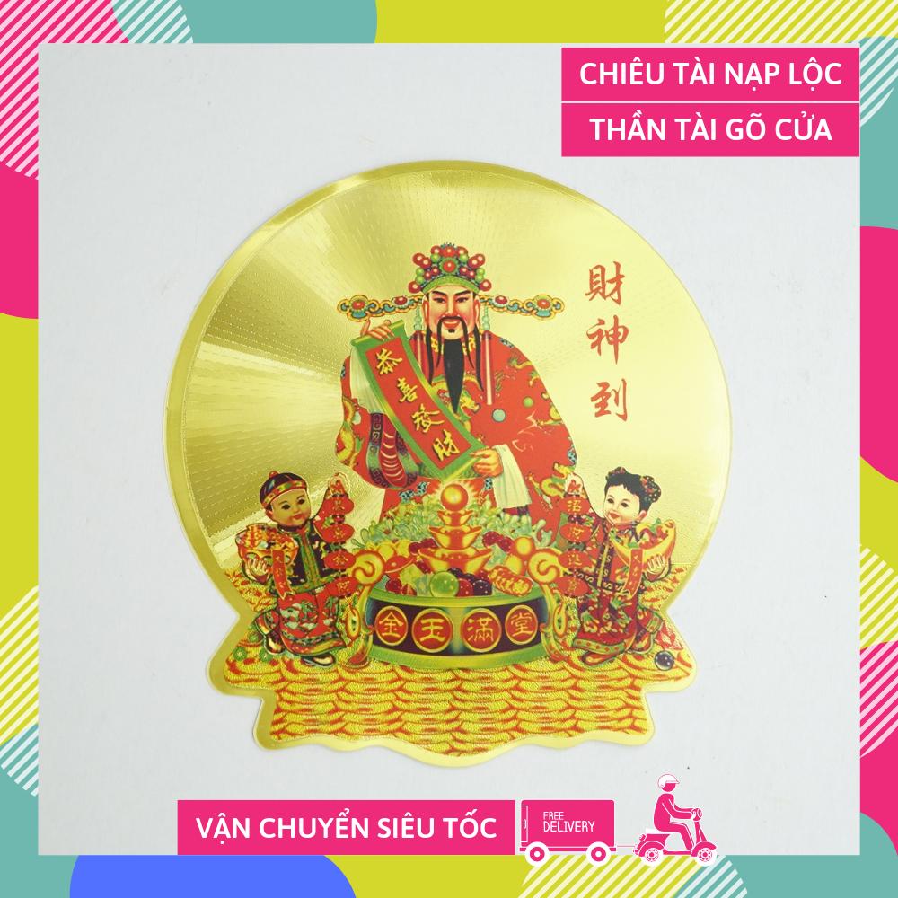 Miếng dán cửa Thần Tài vía chiêu tài giàu có hiệu nghiệm