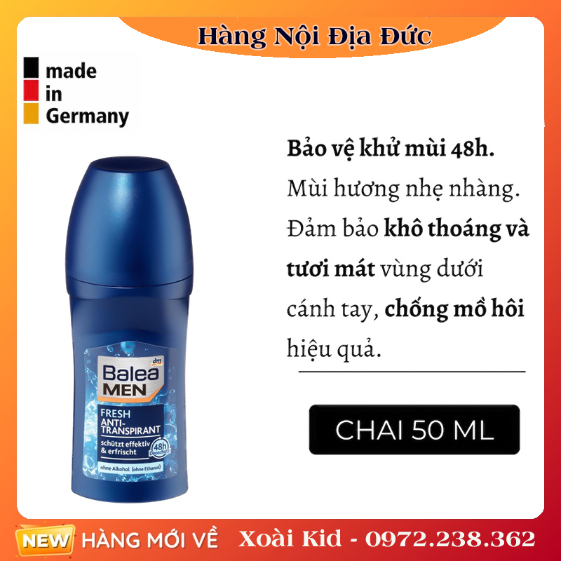 [Hàng nội địa Đức] Lăn khử mùi Balea men của Đức