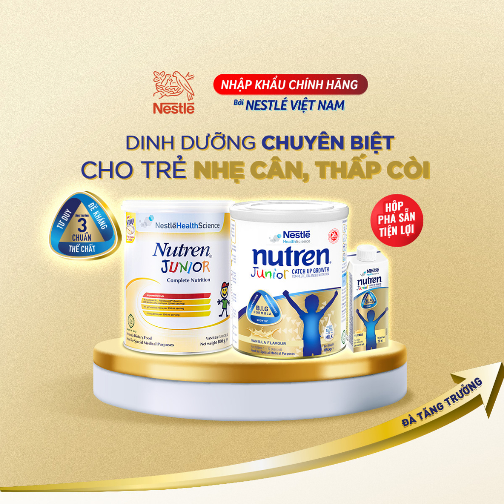 Tặng 01 balo bỉm sữa combo 2 lon Sữa bột Nutren Junior 800gr