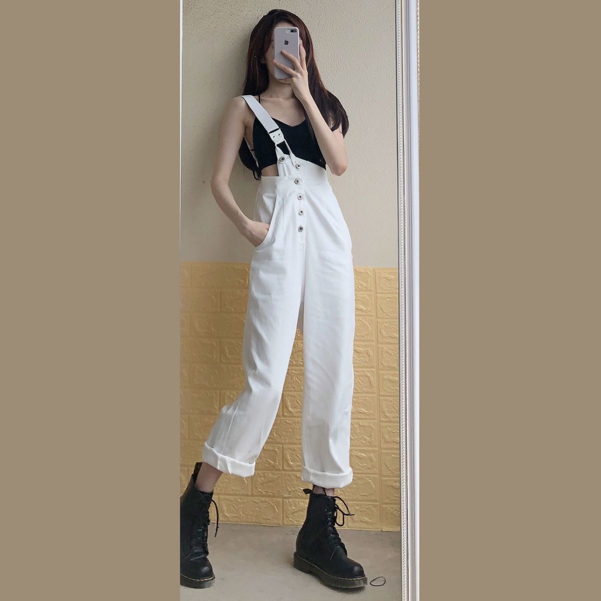 Quần Yếm Denim Cạp Cao Hottrend 2021