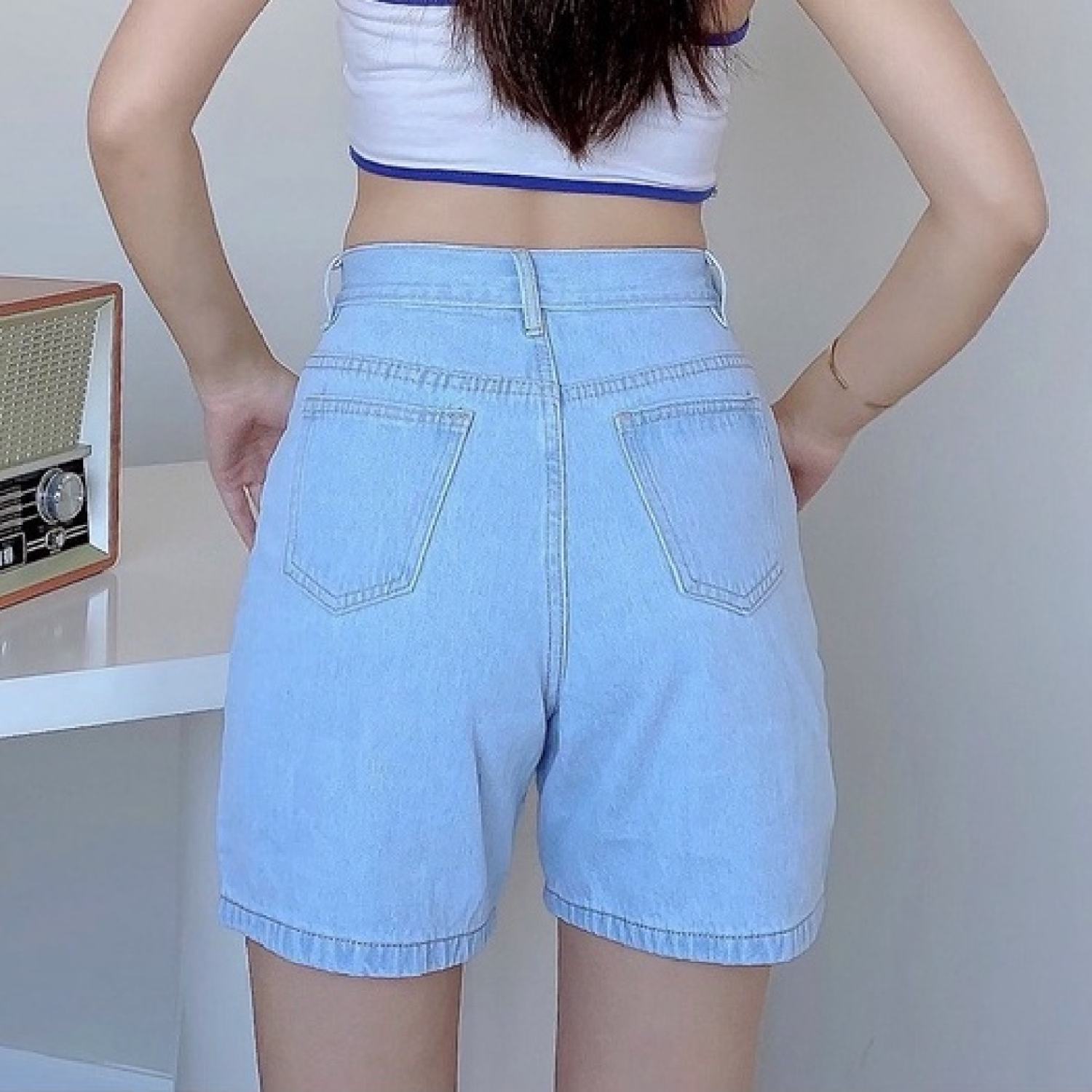Quần short jean nữ,quần đùi nữ có nắp túi bigsize