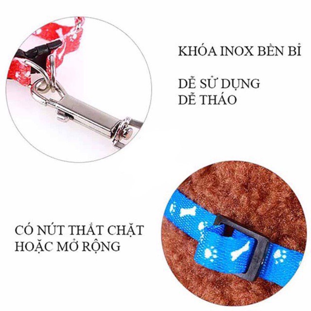 Dây dắt chó mèo đi dạo kèm yếm giá rẻ