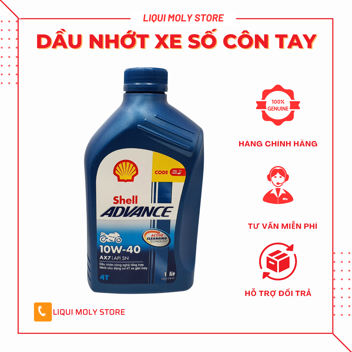 NHỚT XE SỐ SHELL ADVANCE AX7 10W40