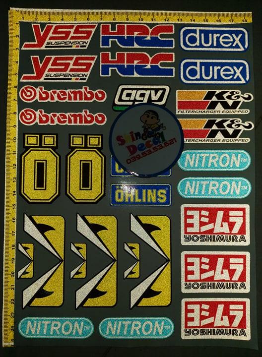 Logo mắt Fendi durex ohlins phản quang trọn bộ