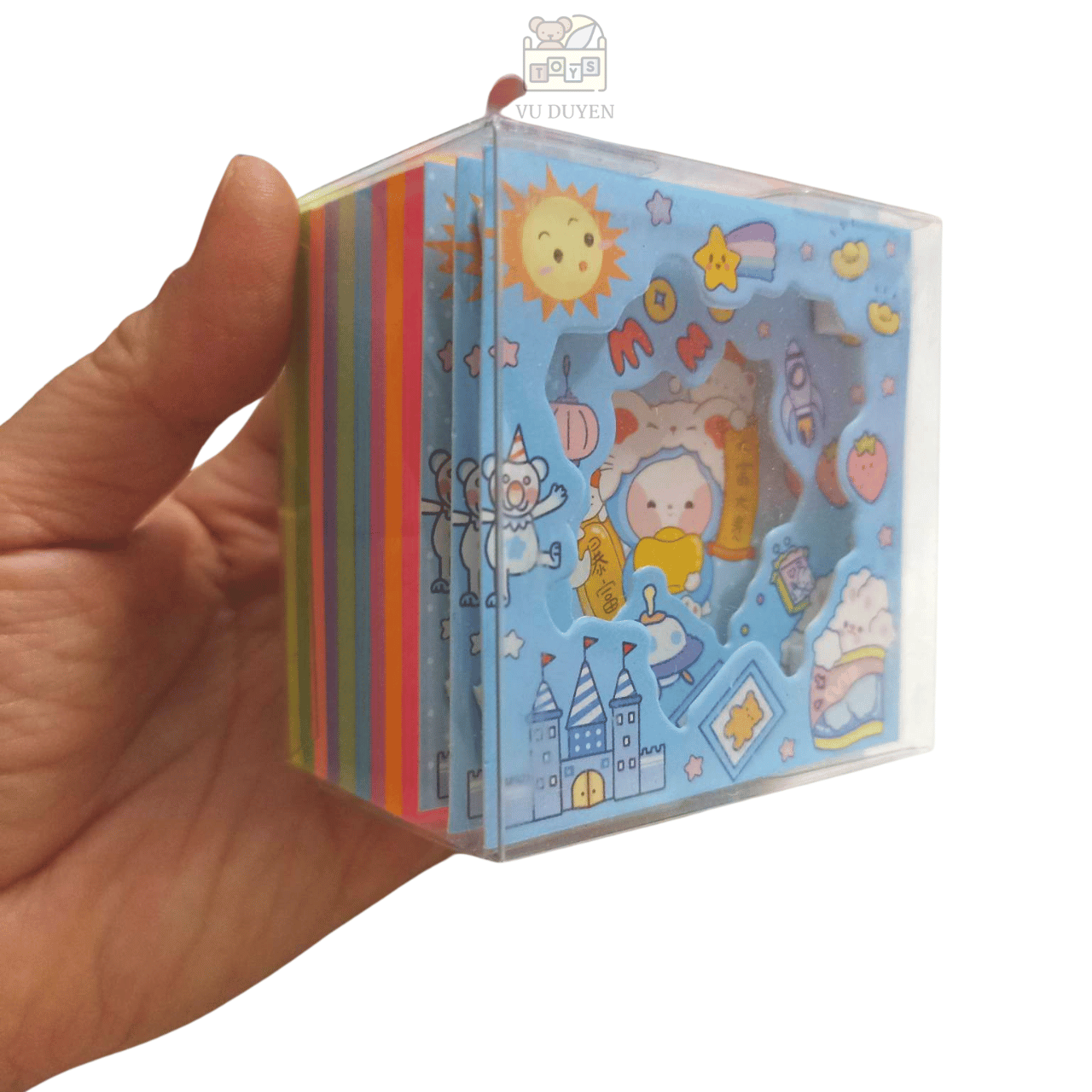 Giấy gấp hạc màu sắc tươi sáng 300 tờ 64x64mm - Giấy gấp origami