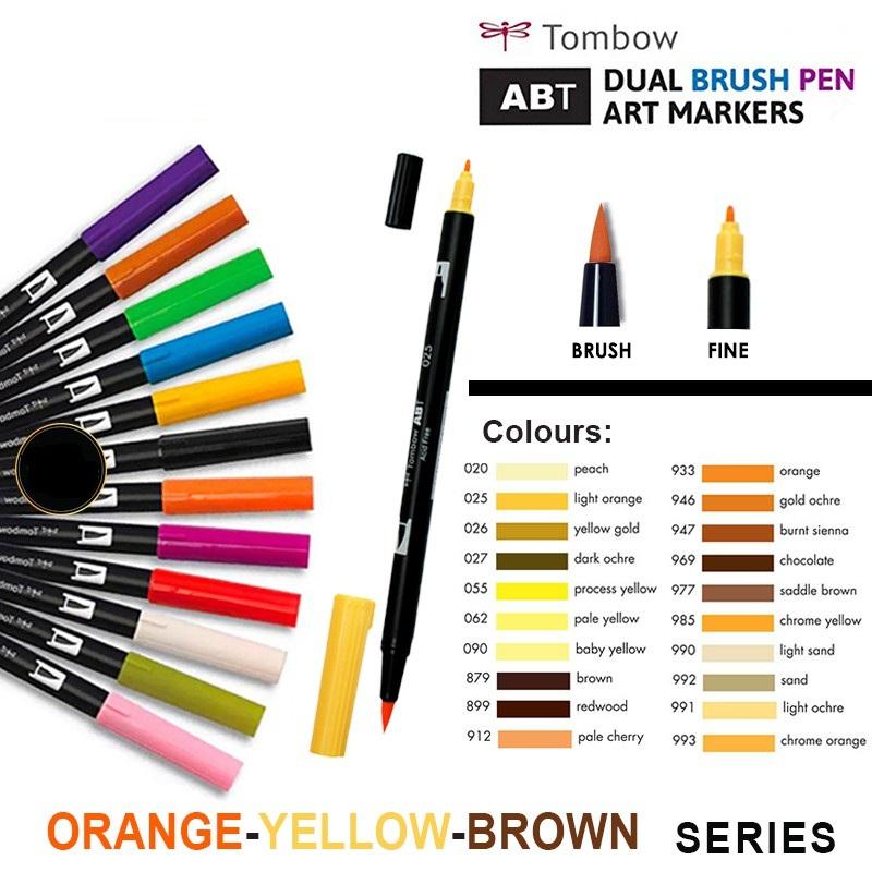 Bút cọ Tombow Dual brush tone Orange-Yellow-Brown
