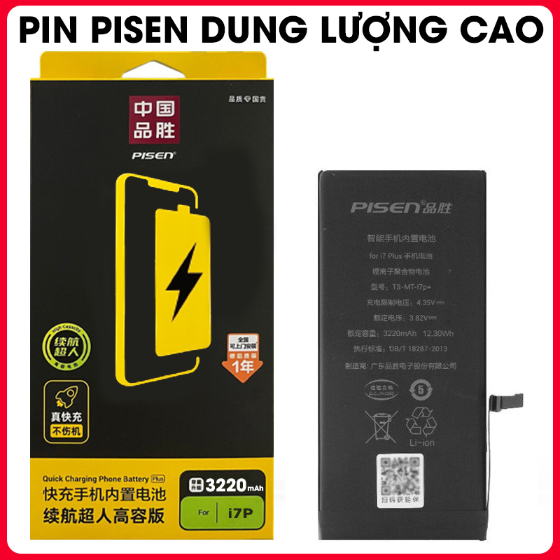 PIN PISEN DUNG LƯỢNG SIÊU CAO 7 PLUS 3500MAH