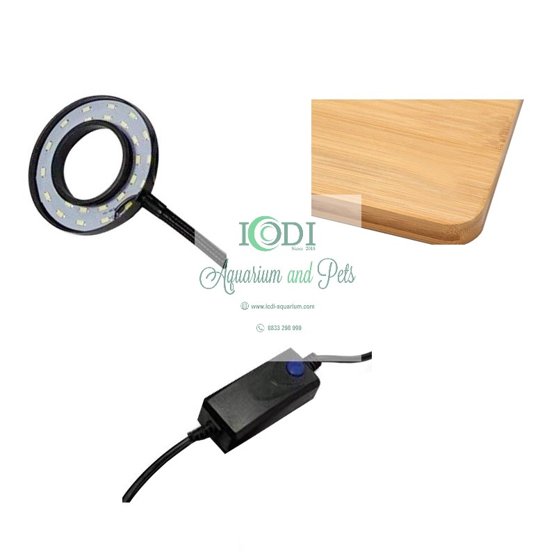 Đèn Bể Cá Đế Gỗ Cho Bể Cá Cảnh Bể Thuỷ Sinh