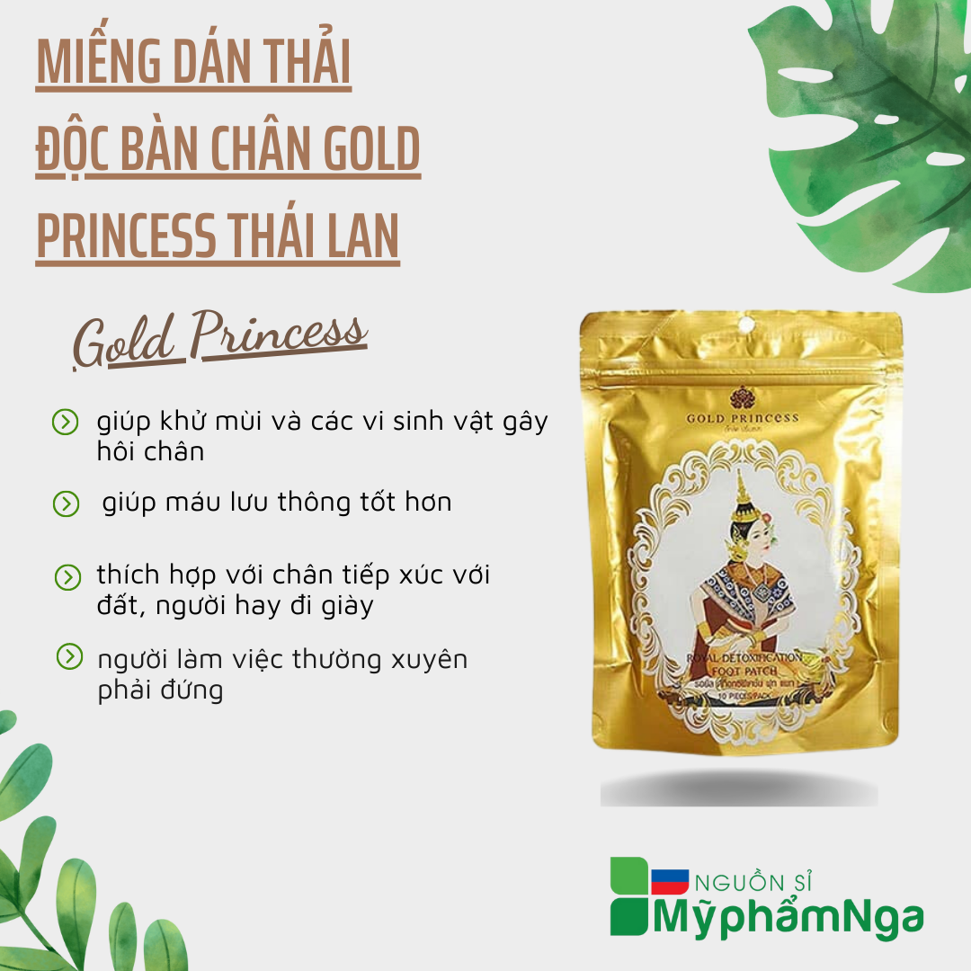 Miếng dán thải độc bàn chân Gold Princess Thái Lan