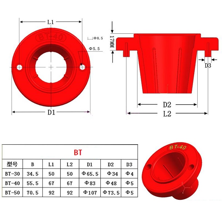Đế nhựa giữ chuôi dao BT40 máy phay CNC