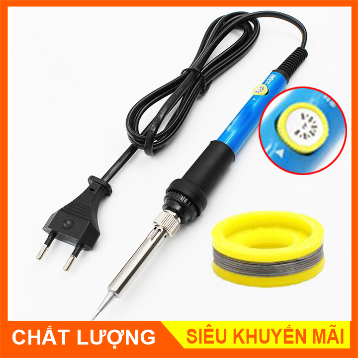 MỎ HÀN THIẾC MÀU XANH ĐIỀU CHỈNH NHIỆT ĐỘ 60W, MỔ HÀN CHÌ ĐIỀU CHỈNH NHIỆT ĐỘ TẶNG THIẾC HÀN- 936
