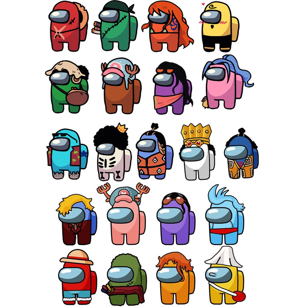 Sticker among us Mẫu 7 có cán chống bay màu