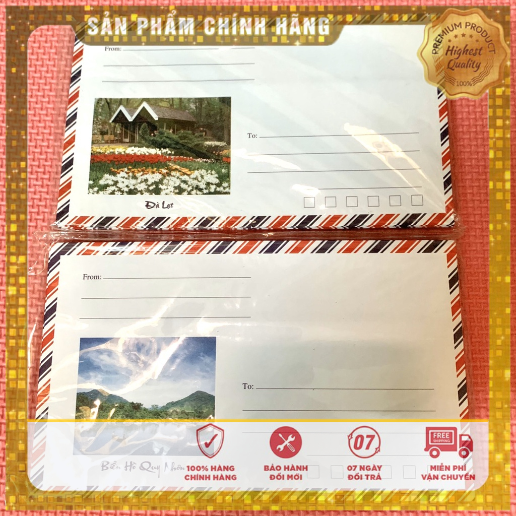 Bao thư bưu điện sọc Minh Phúc, xấp 20 cái bì thư