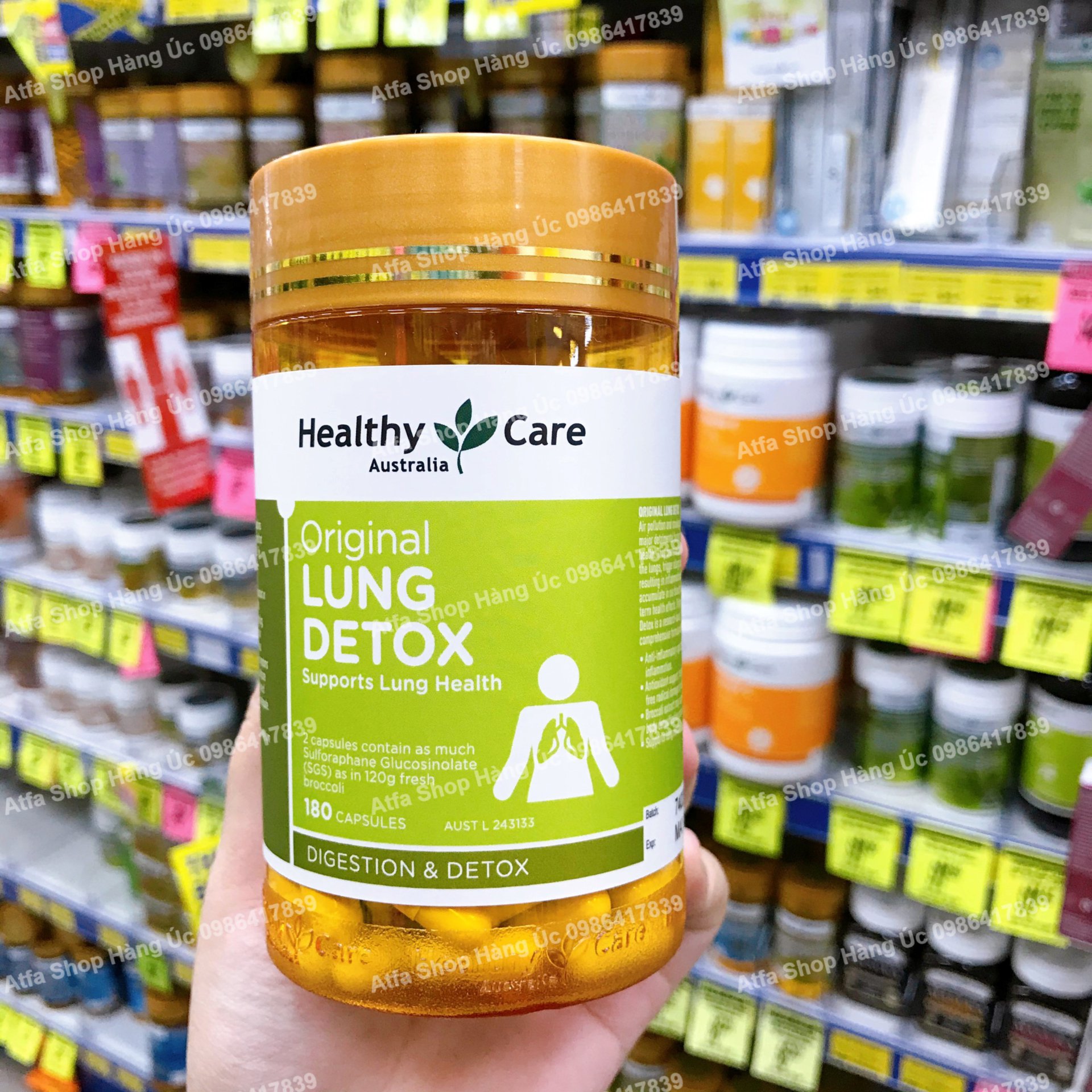 Phổi Lung detox healthy care - hộp 180 viên
