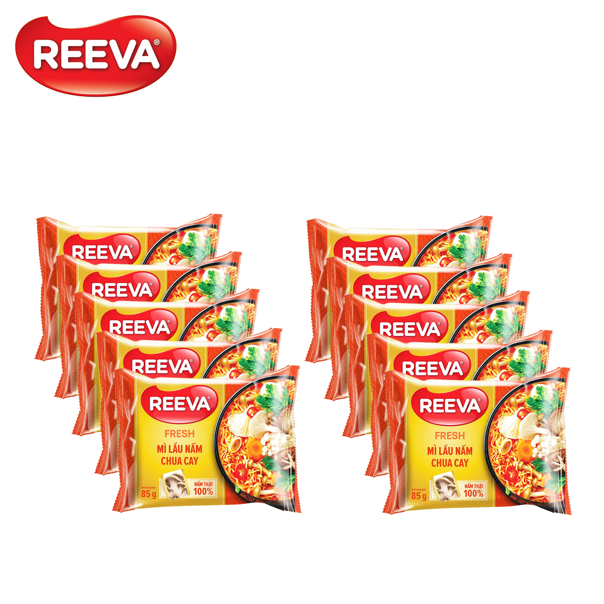 Combo 10 gói mì lẩu nấm chua cay reeva