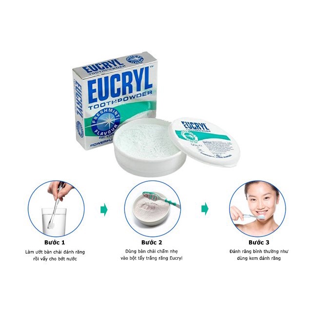 Combo kem đánh trắng răng Eucryl và bột tẩy trắng Eucryl