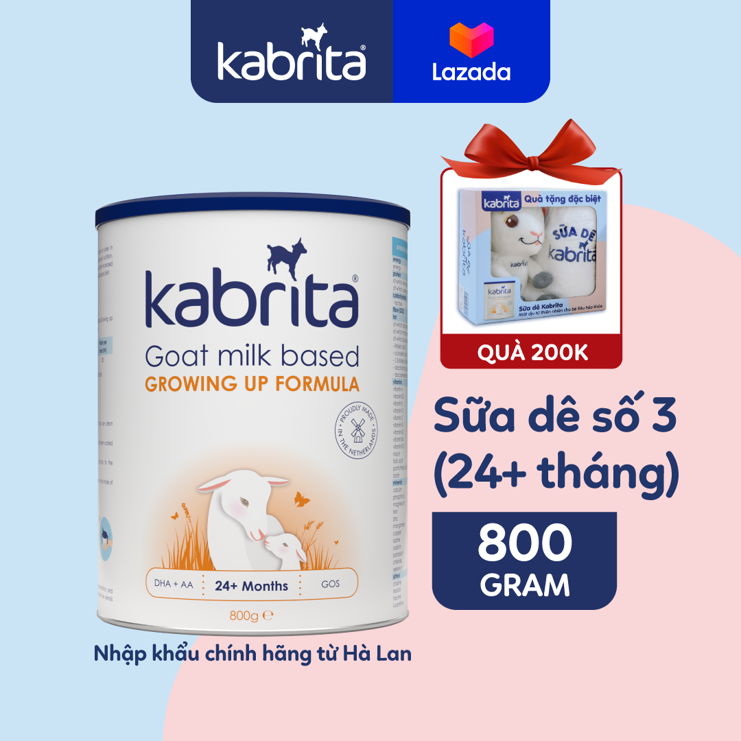 VOUCHER 7% + QUÀ TẶNG 200K Sữa dê Kabrita số 3 cho trẻ trên 24 tháng - Lon