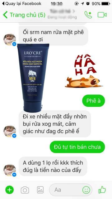 [HCM]SỮA RỬA MẶT LROCRE DÀNH CHO NAM GIỚI (150ML)
