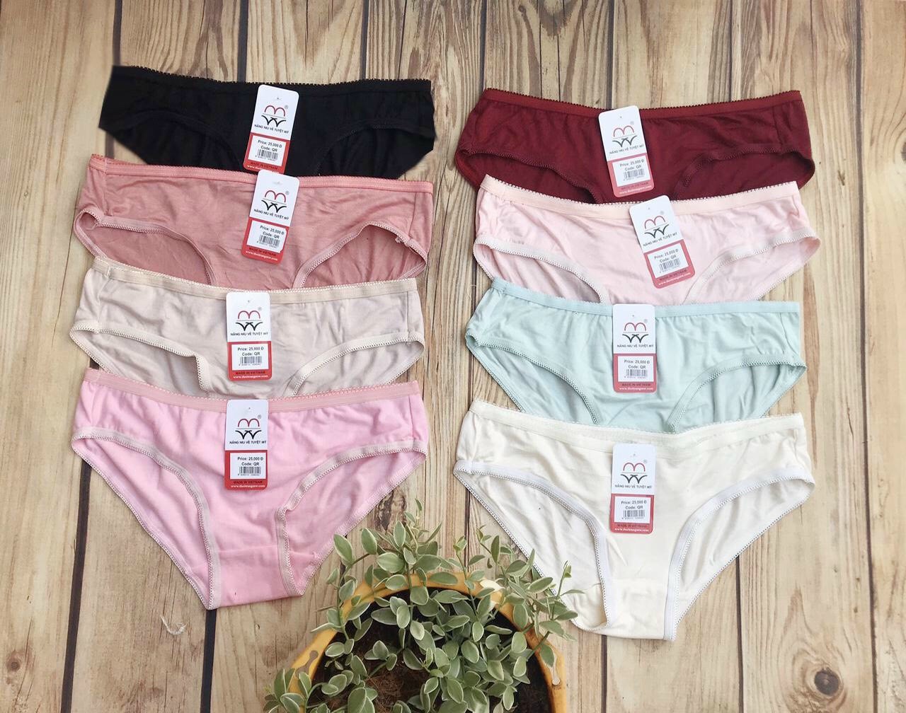 [HCM]COM BO 5 QUẦN LÓT NỮ  COTTON LỤA PHOM NHỎ MW (TỪ 43KG - 55 KG)