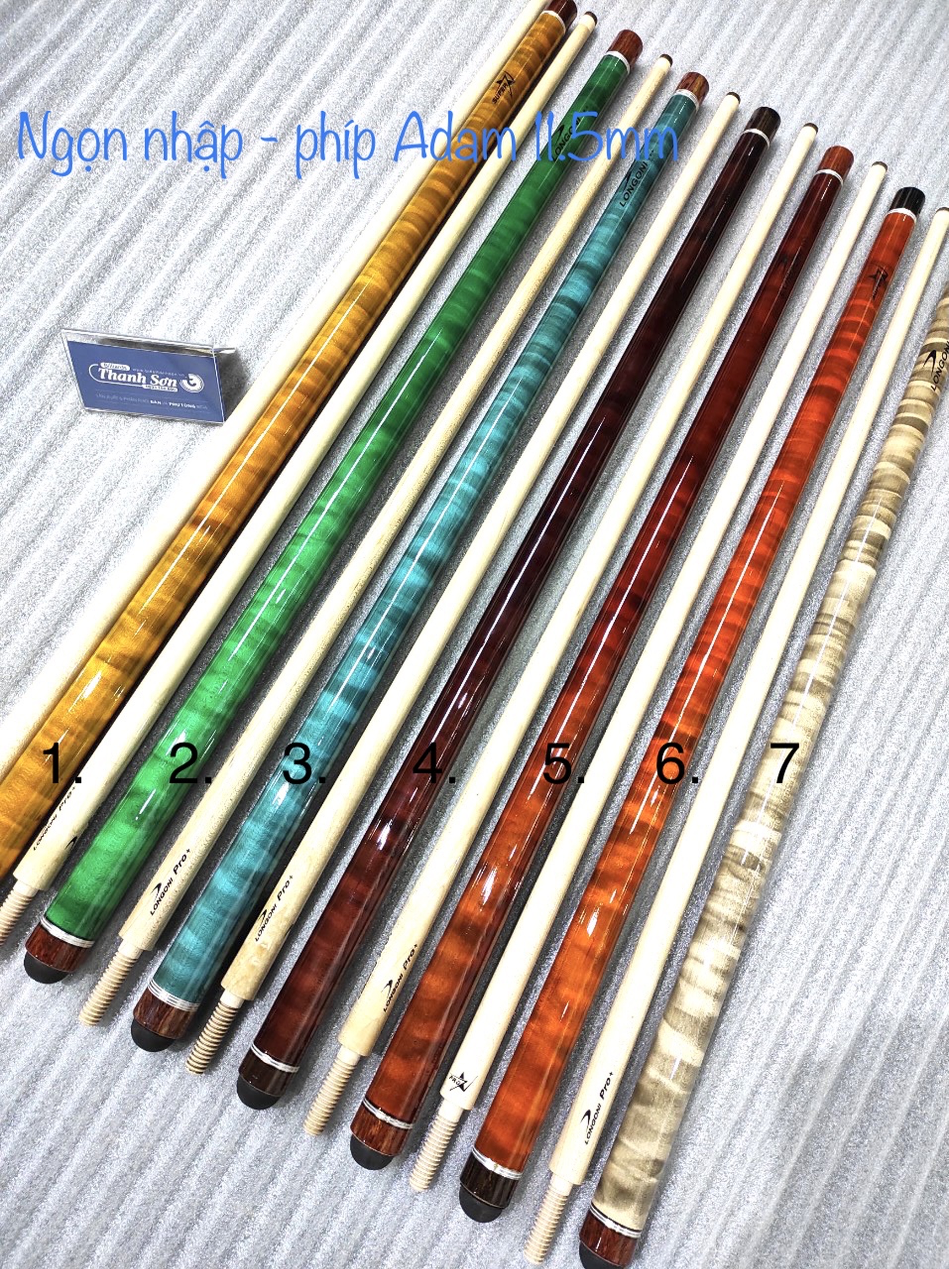Cơ Bida Líp Longonil hàng đặt - 11.5mm( tặng bao cơ+ bao tay)