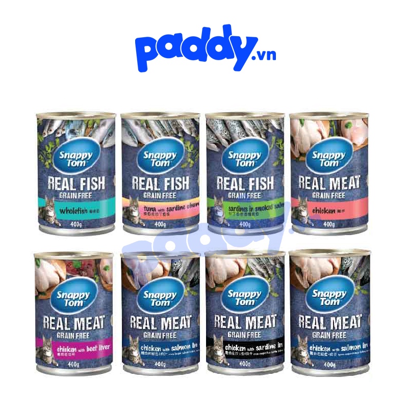 Snappy Tom Real Fish Cat Pate Can 400g