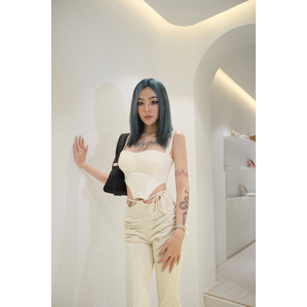 Áo croptop corset cúp ngực thun gân Envy Corset - Tipblu