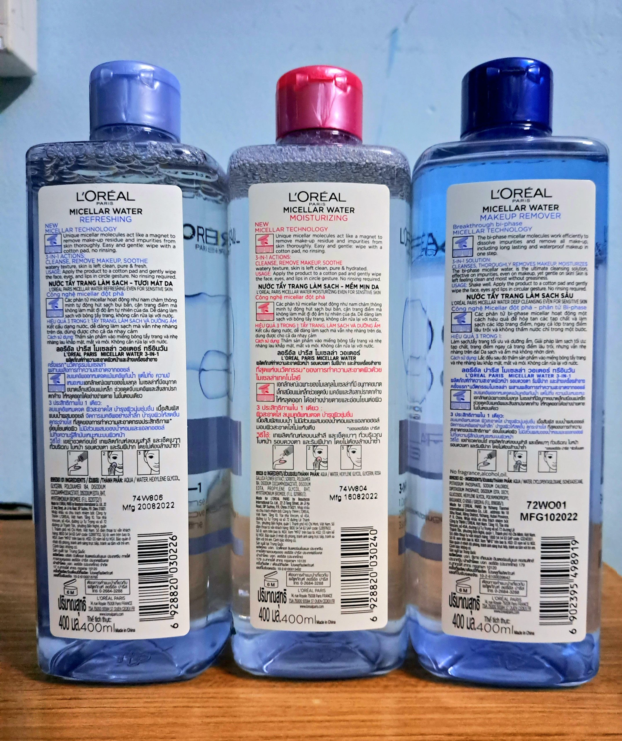 Nước tẩy trang Loreal - LOreal Paris 3-in-1 Micellar Water 400ml