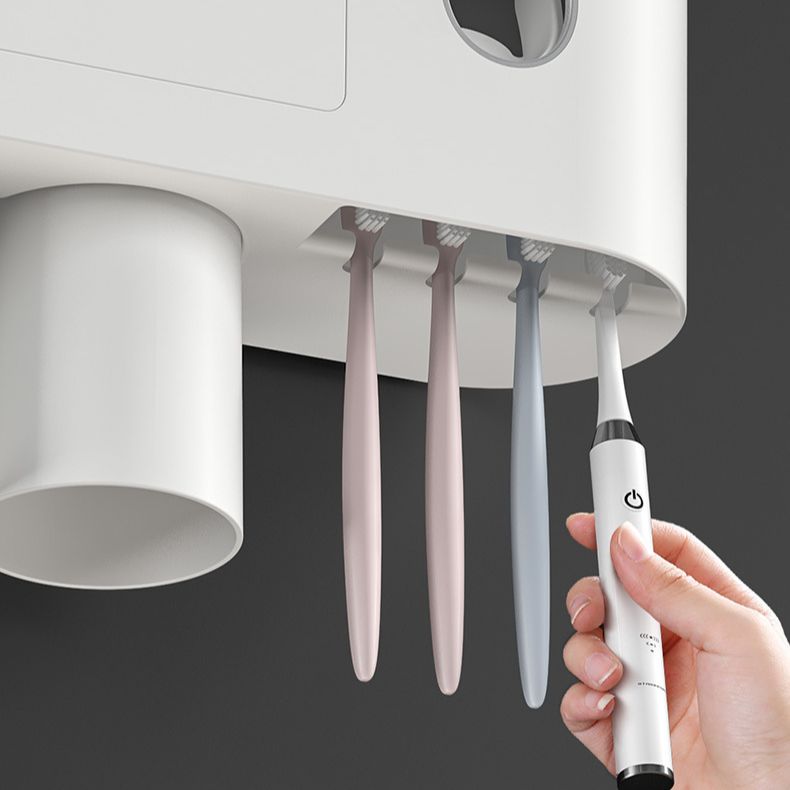 Kệ Để Bàn Chải Đánh Răng, Bộ Nhả Kem Đánh Răng Tự Động Kèm Cốc Thông Minh Dán Tường