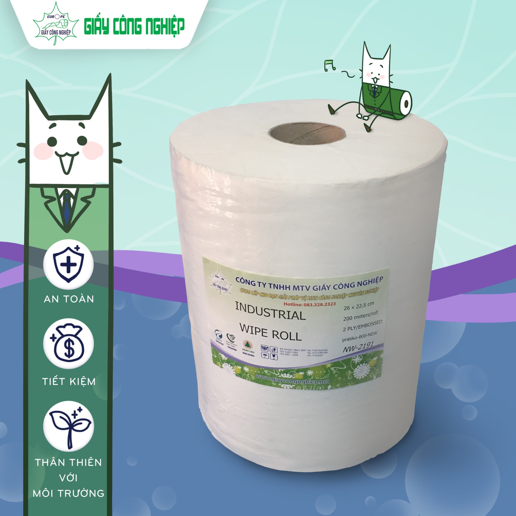 GIẤY VỆ SINH KHÔNG BỤI 1PLY HT330