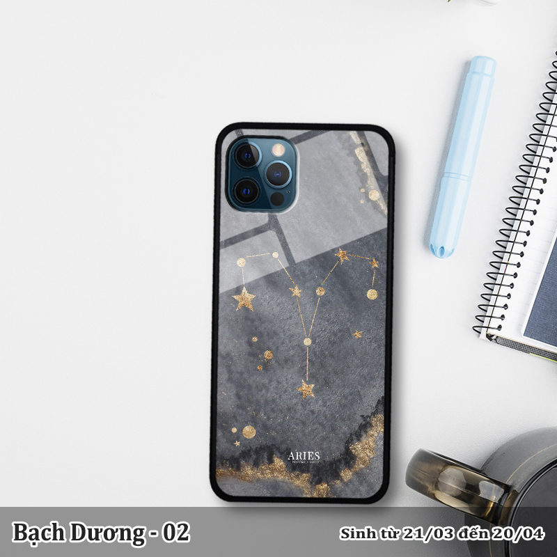 Ốp kính 3D in hình cung hoàng đạo iPhone 12 Pro Max