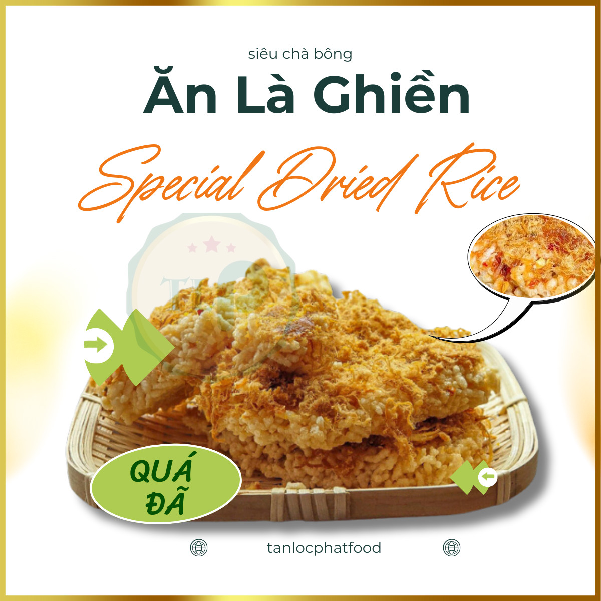 CƠM SẤY SIÊU CHÀ BÔNG TÂN LỘC PHÁT TÚI 250G