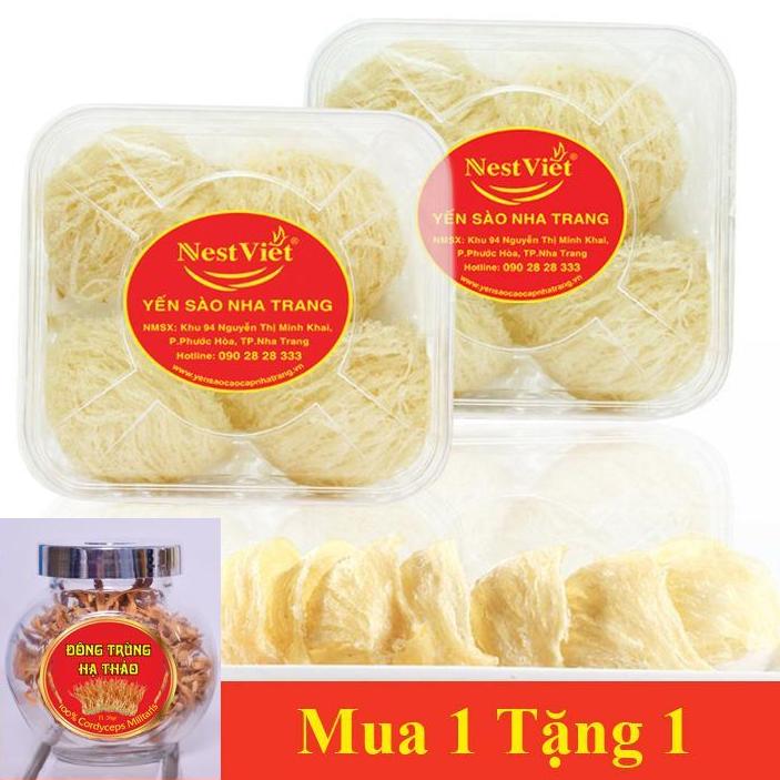 [HCM]Hộp 100gr Yến Tinh Chế rút lông Yến sào Khánh Hòa + 1 Hộp Đông Trùng Hạ Thảo
