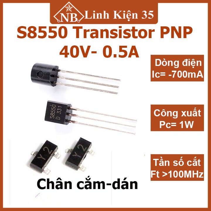 Bộ 10 con S8550 Transistor PNP 40V 0.5A